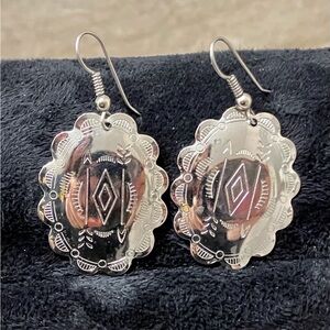Vintage Silver Color Western Style Earrings